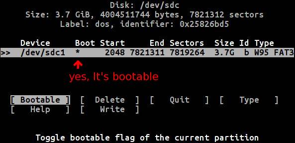 cfdisk make bootable multiboot usb