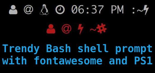 trendy bash shell prompt with fontawesome and PS1