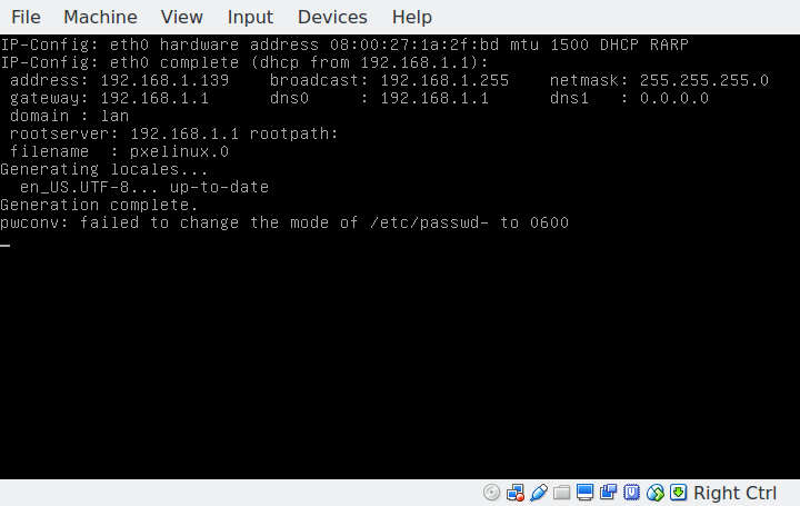 openwrt pxe boot server on virtualbox