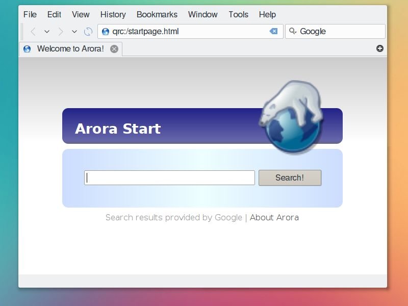 Arora Qt browser