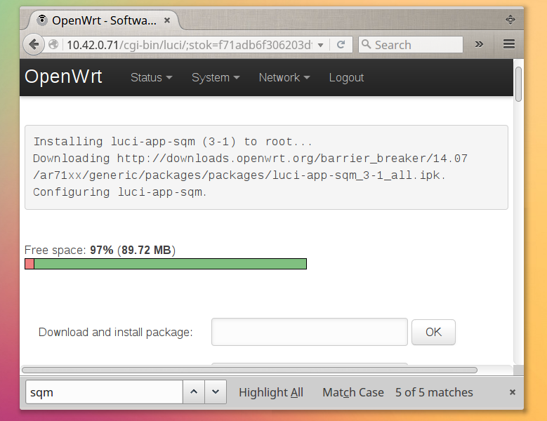 openwrt qos install luci-app-sqm