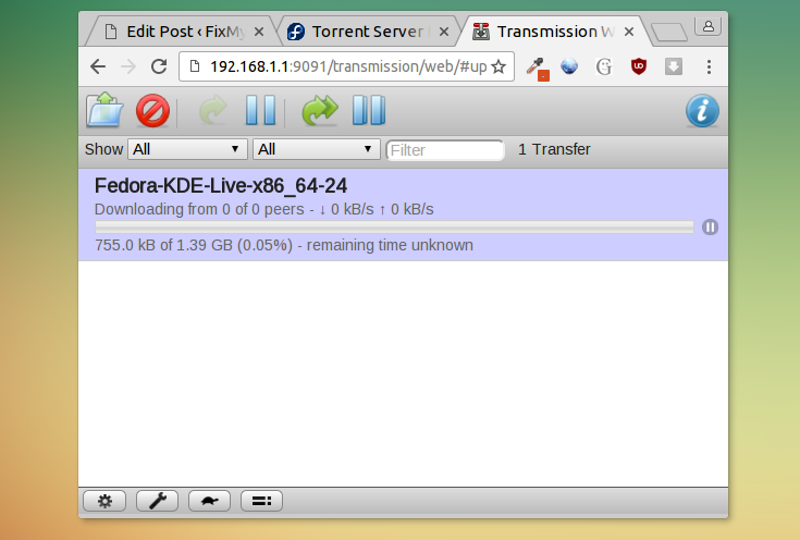 openwrt torrent transmission web interface