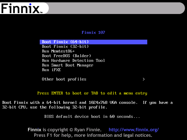 finnix live linux