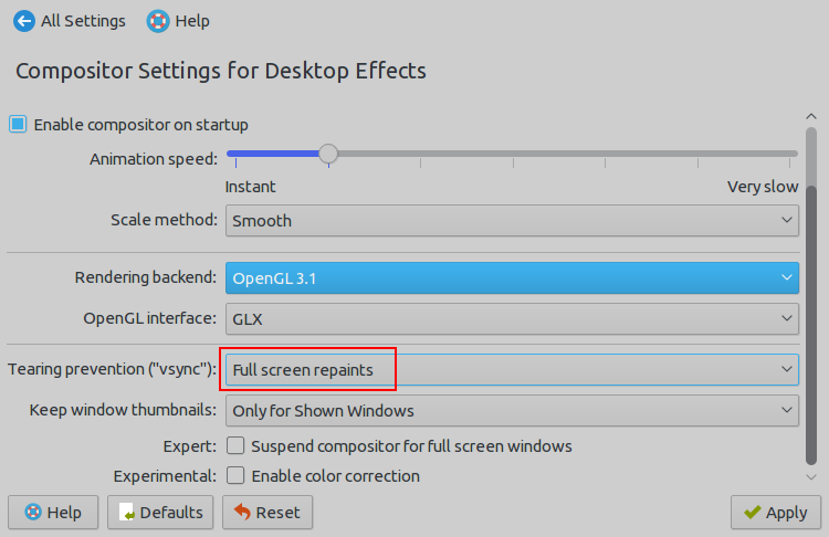 kwin fix linux screen tearing