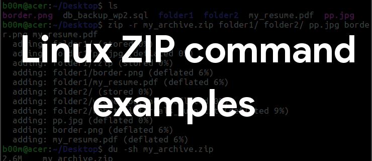 linux zip command example