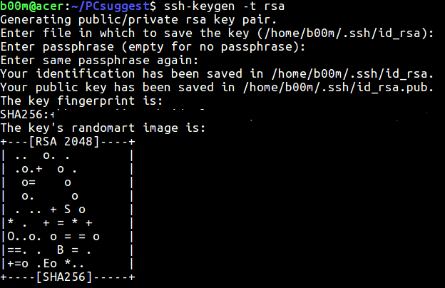 password less ssh login generate key