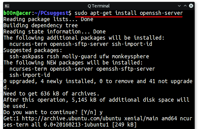 install ssh ubuntu