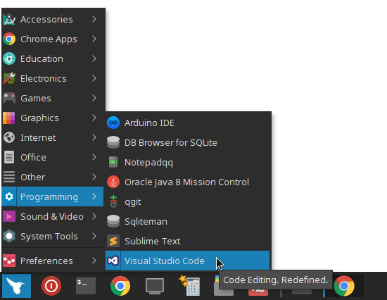 visual studio code launcher LXQt