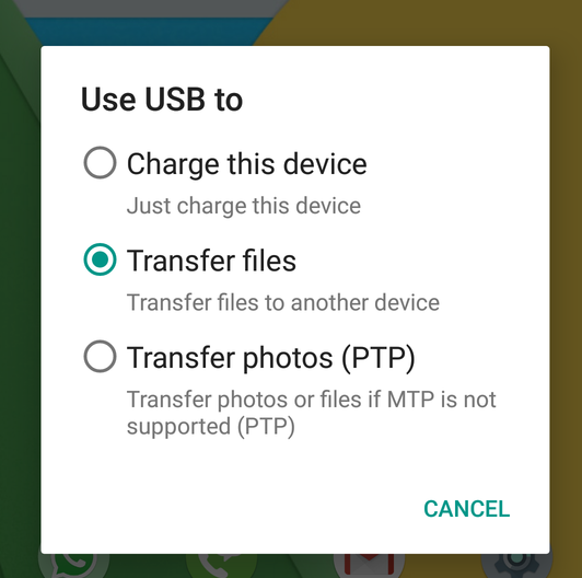mtp usb device android