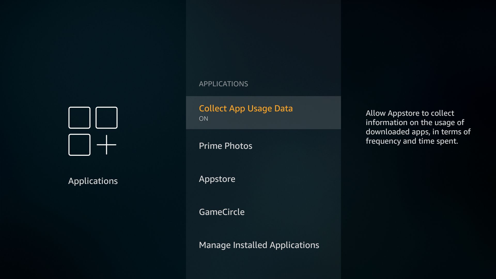 firestick disable app usage data