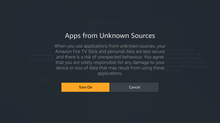 Enable App installation from unknown source firestick